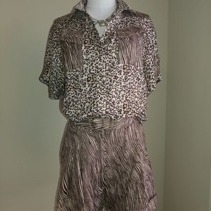 Animal Print Set, Cream/Brown, size M,